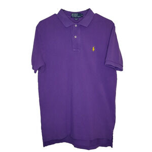 Polo Ralph Lauren Mens Medium Purple Polo Yellow Pony Short Sleeve Shirt